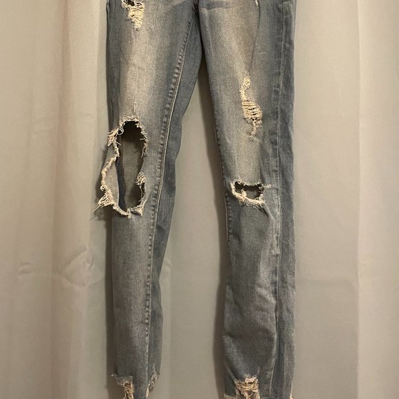 Express Ripped Mid Rise Jeans - Picture 3 of 3